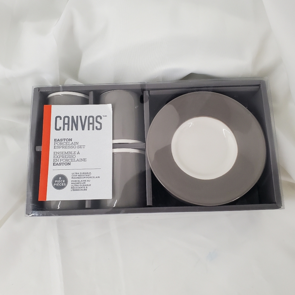 CANVAS Espresso Set | 8 Piece | Grey & White